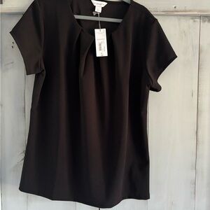 Wear To Everything-Black Short Sleeve Top NWT XLT